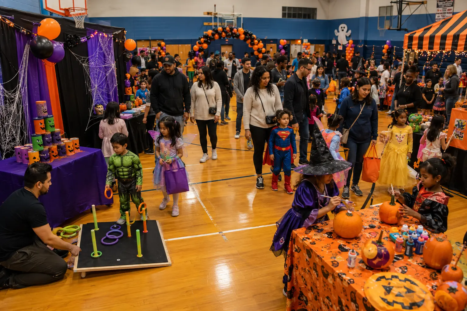 School Halloween carnival rentals in Philadelphia with games and pumpkin painting