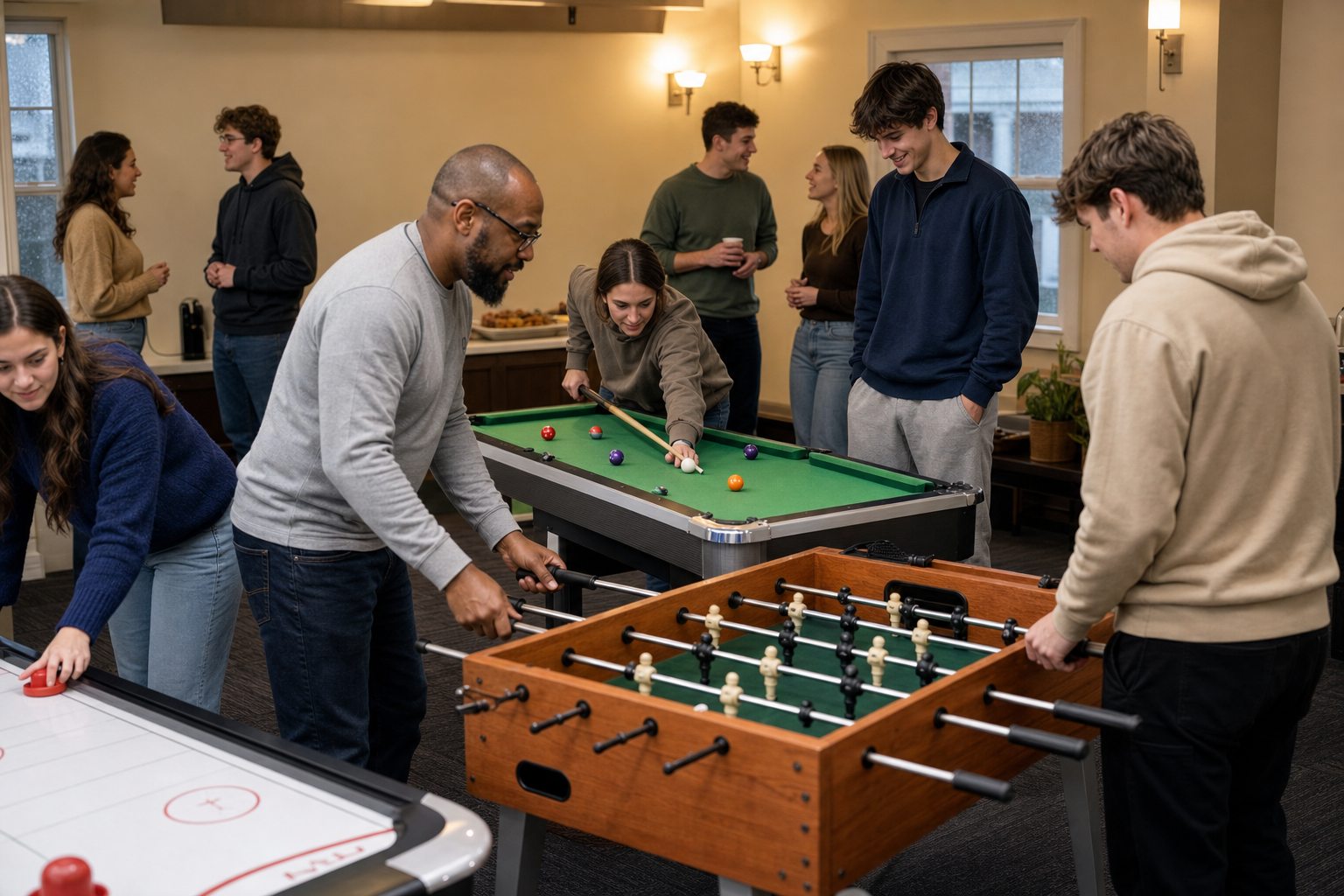 Guests using a table games package in a Blue Bell community room