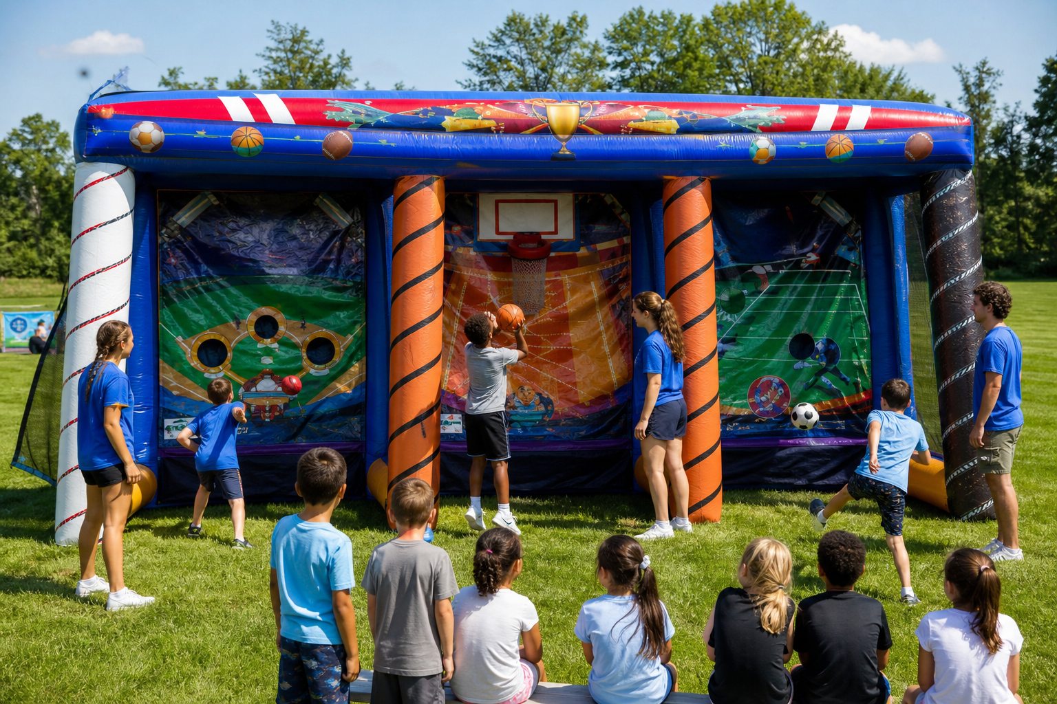 Campers rotating through a 3 In 1 Sports Zone in Blue Bell