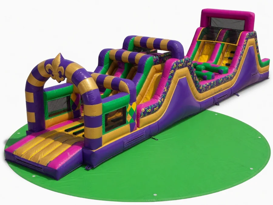 100' Mardi Gras Obstacle Course obstacle course rentals option for Charleston, SC
