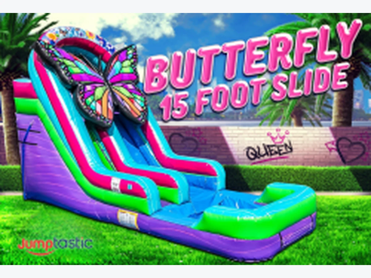 15 3-D Butterfly Water Slide water slide rentals option for Roswell, GA