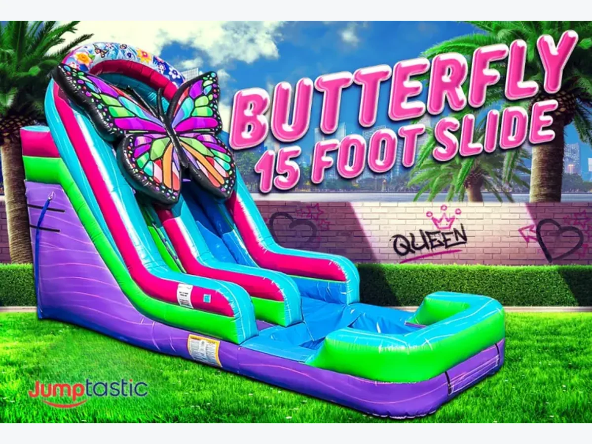 15 3-D Butterfly Water Slide water slide rentals option for Athens, GA