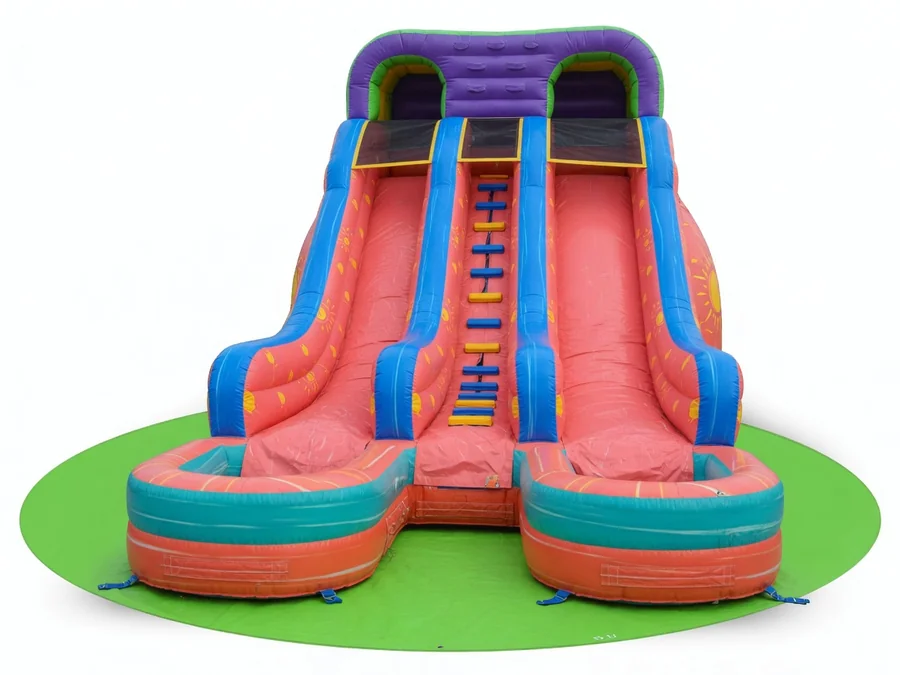15' Double Splash Water Slide (Wet/Dry) water slide rentals option for Worcester, MA