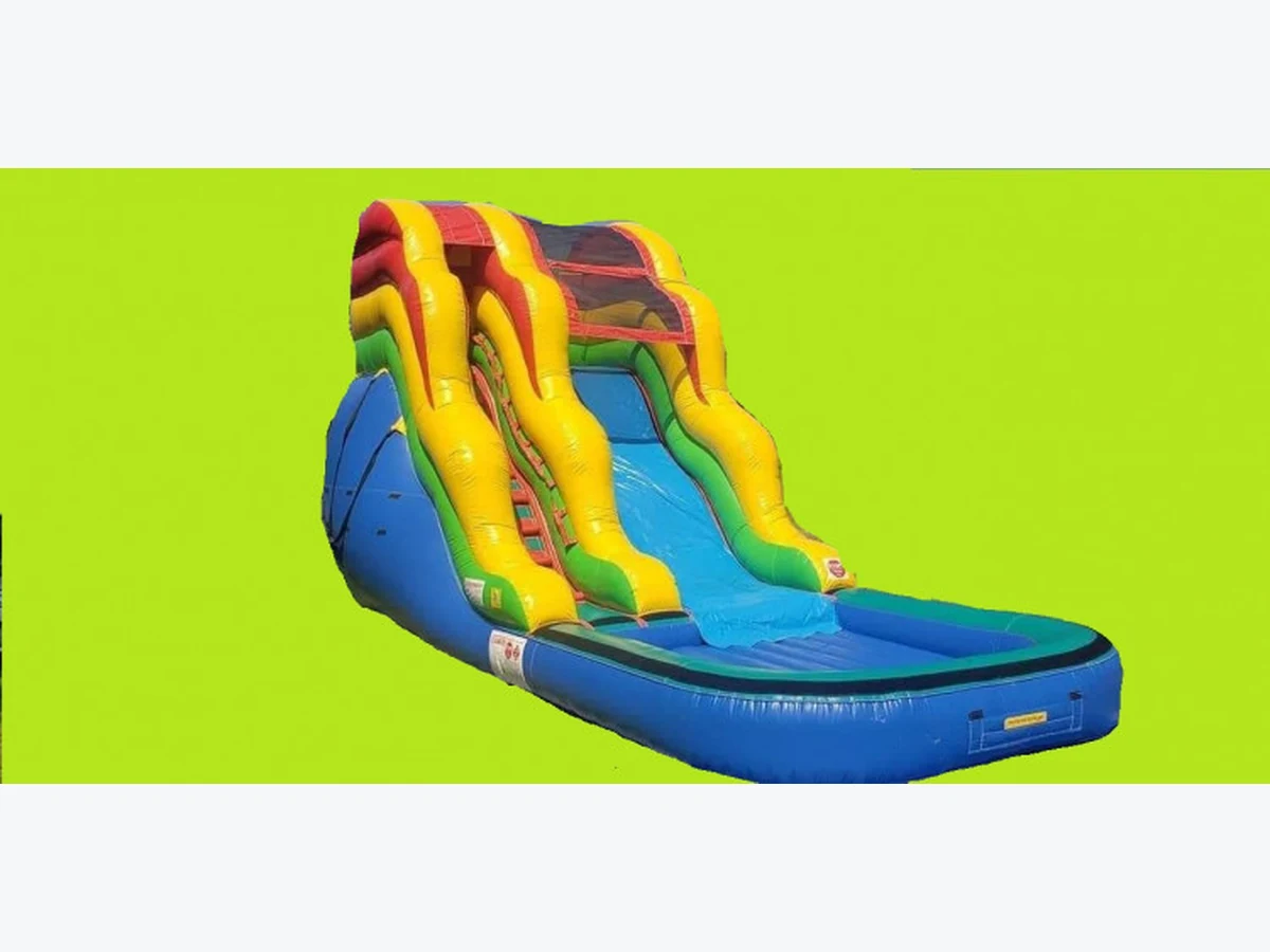 16 ft MULTICOLOR water slide with pool water slide rentals option for Jacksonville, FL