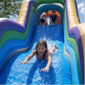Lancaster summer camp water day rentals hero image showing Party Pros East Coast rentals in Lancaster PA