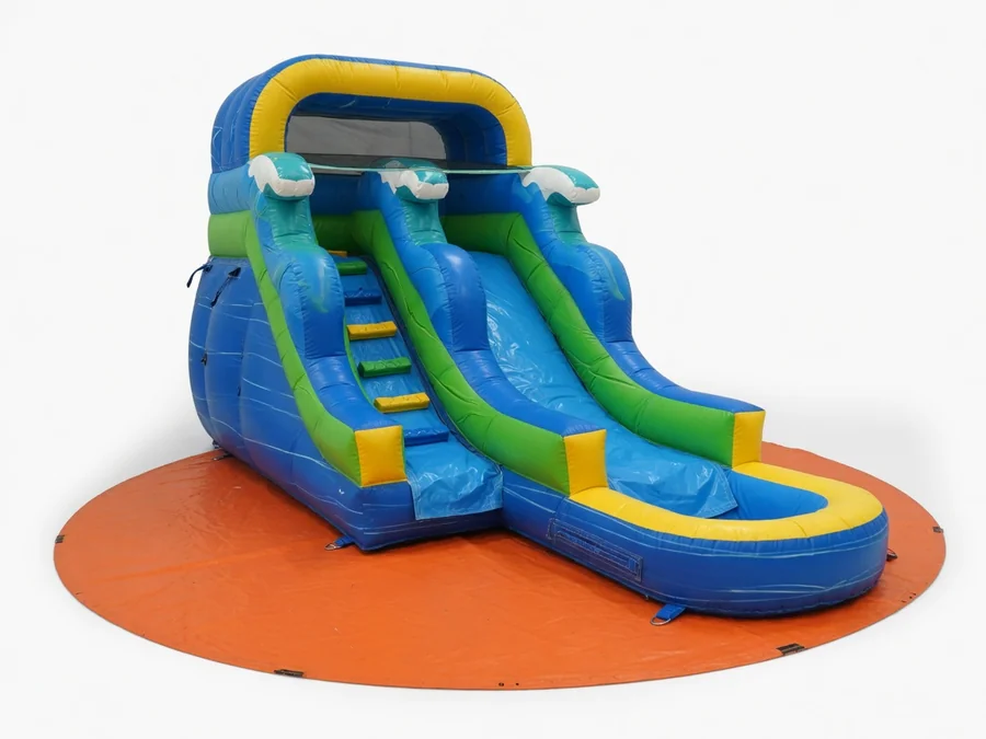 18ft Deep Blue Dive Mega Waterslide water slide rentals option for Westbrook, ME
