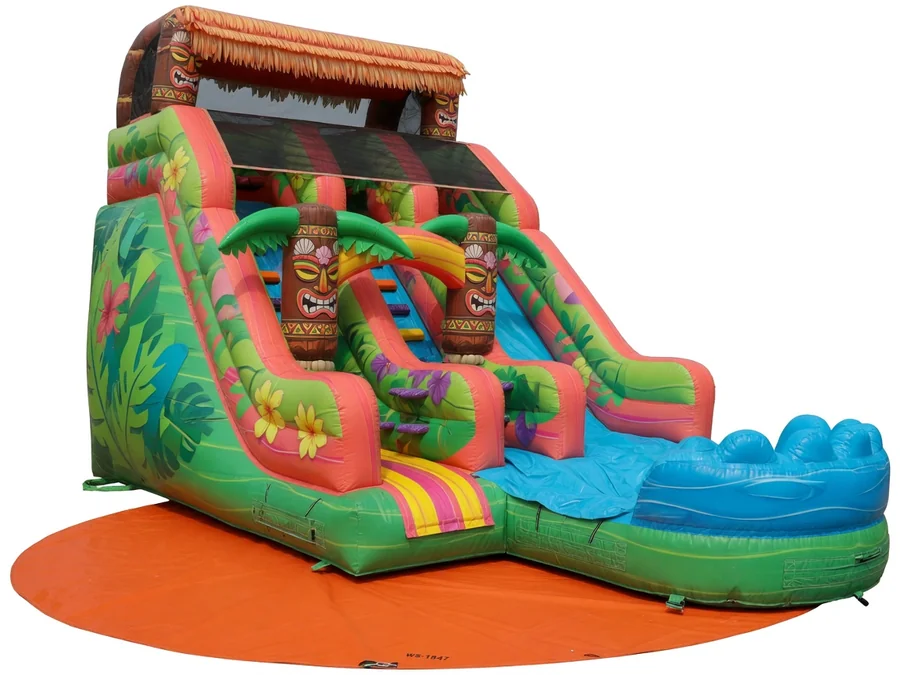 18ft Stars and Stripes Waterslide with Patriot Runout and Pool water slide rentals rental option in Westbrook, ME