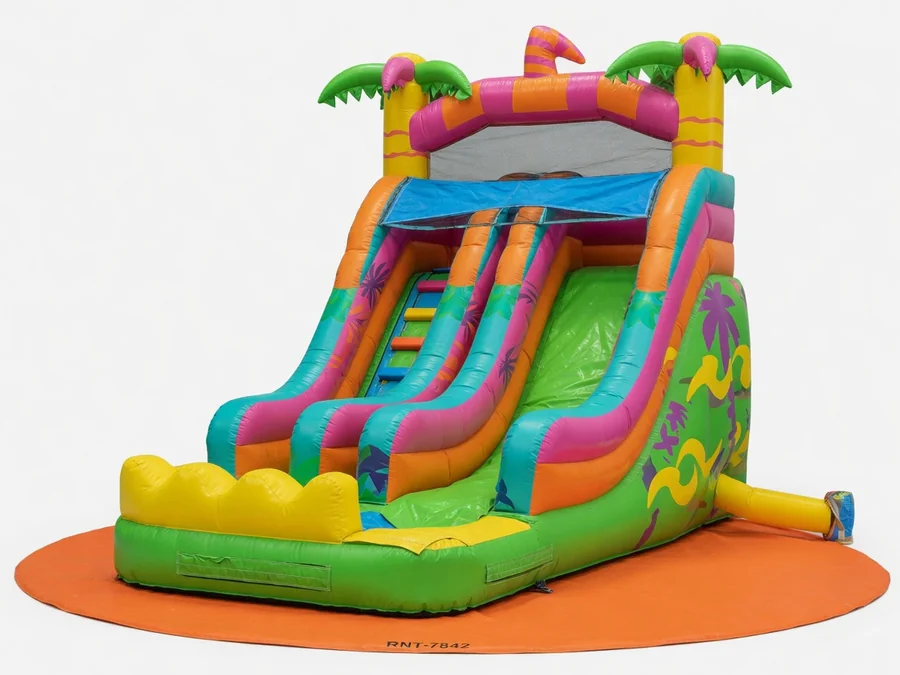 18FT TROPICAL HURRICANE WATER SLIDE water slide rentals option for Tampa, FL