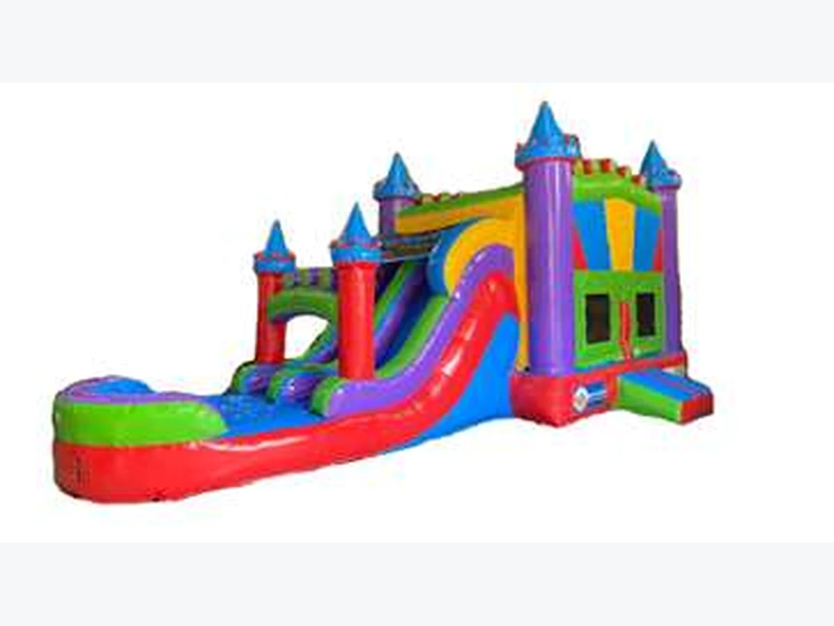 2 Lane Colorful Spectrum Combo Wet or Dry Combo Bounce Houses bounce house rentals option for Richmond, VA
