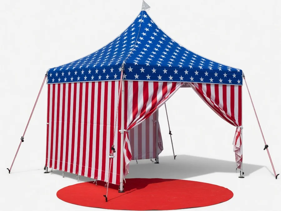 20 X 20 High Peak Patriotic Tent tent rentals rental option in Meriden, CT