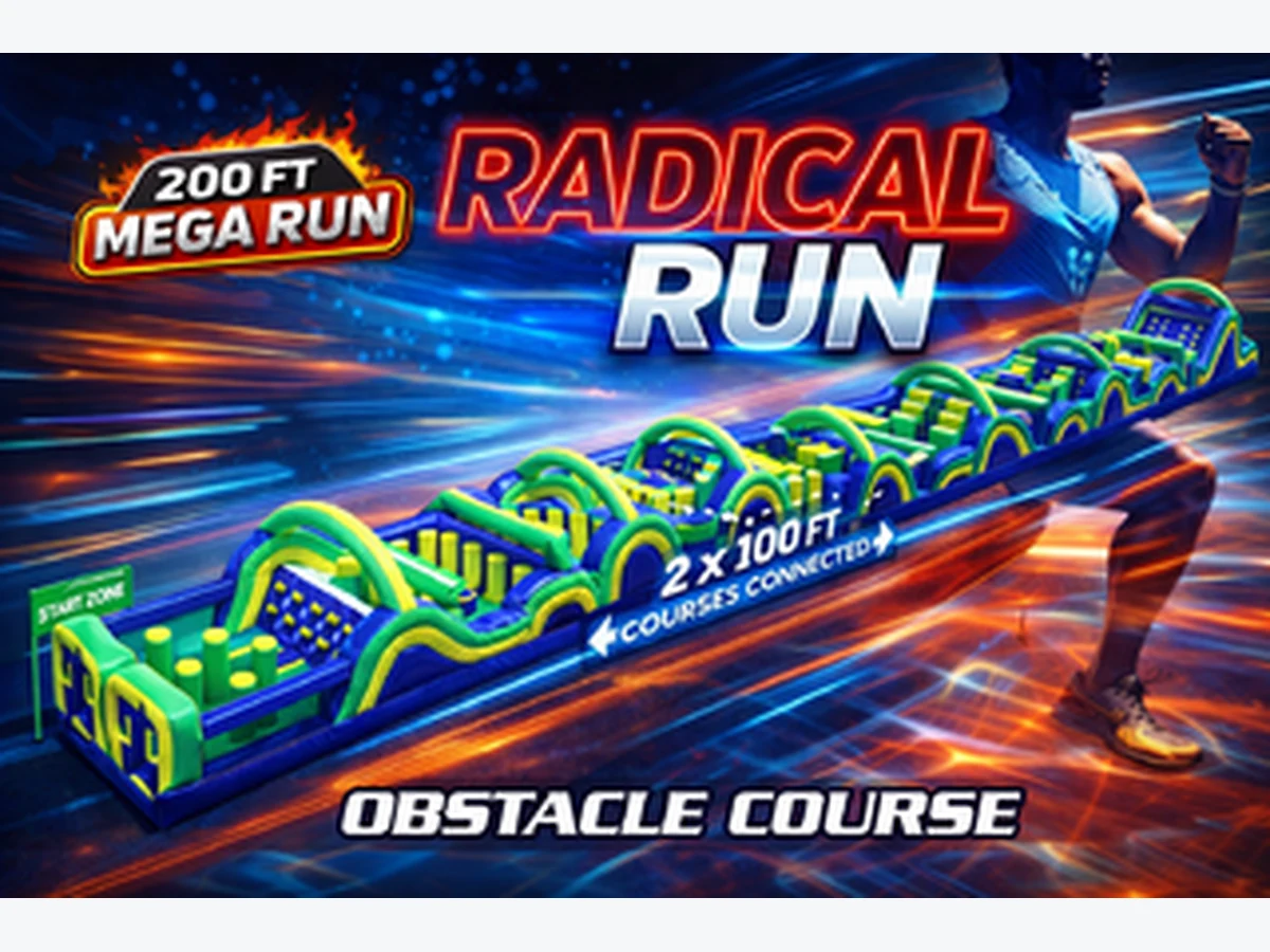 200ft Radical Run Obstacle Course Ultimate Racing Challenge obstacle course rentals option for Hialeah, FL