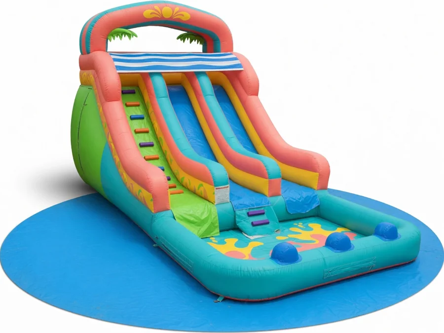 20Ft Bahama Double Splash Water Slide With XL Pool (Family Friendly) water slide rentals option for Hialeah, FL