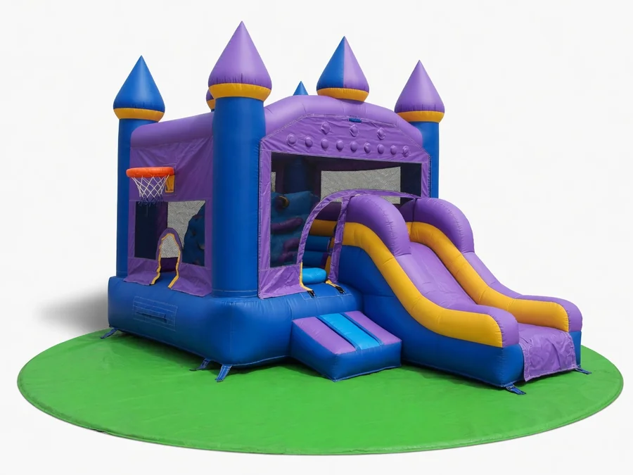 20FT BLUE N PURPLE COMBO bounce house rentals option for Brunswick, ME