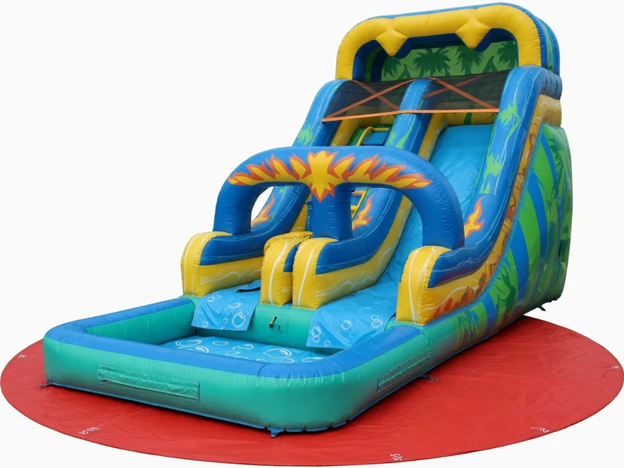 20ft Tropical Waterslide water slide rentals option for Savannah, GA