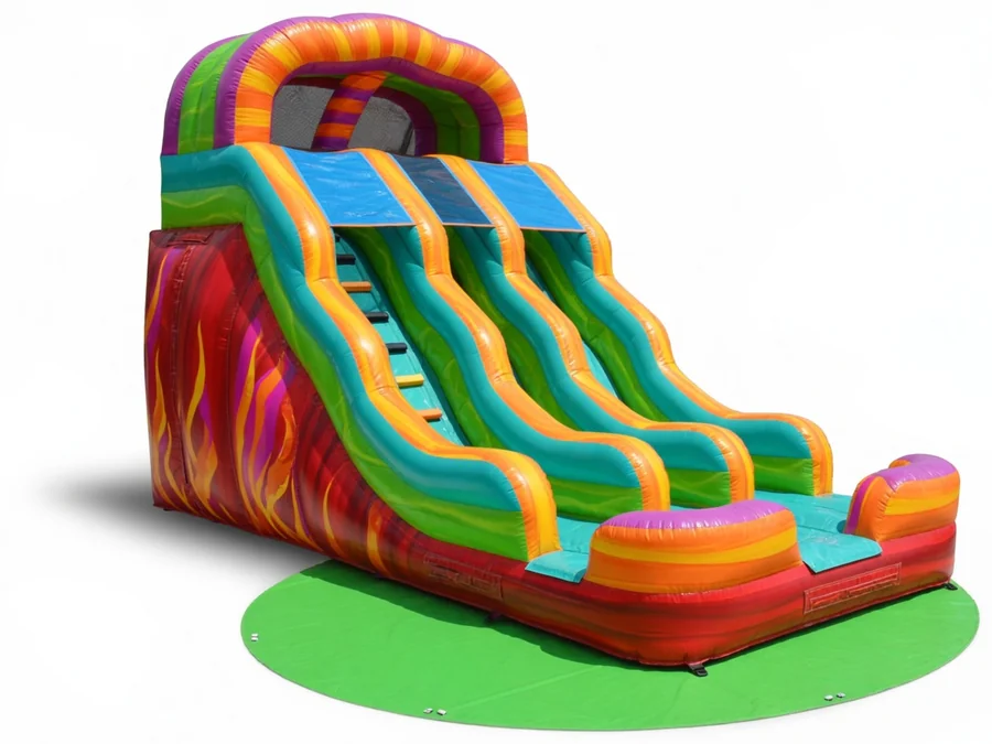 22' Tropical Inferno Double Lane Waterslide water slide rentals option for Charleston, SC