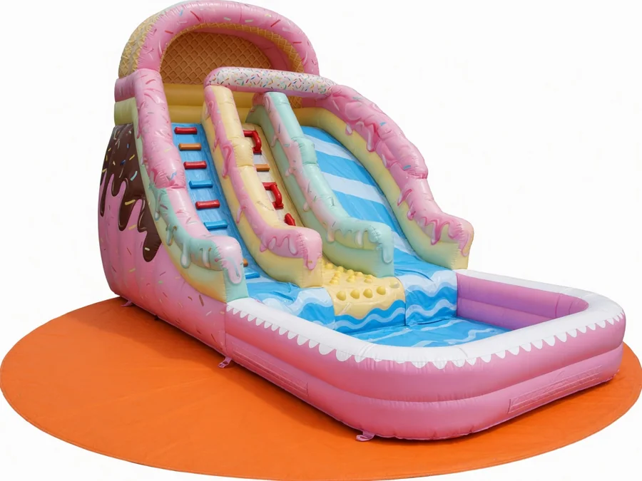 22Ft Ice Cream Splash Water Slide with XL Pool (Family Friendly) water slide rentals option for Hialeah, FL