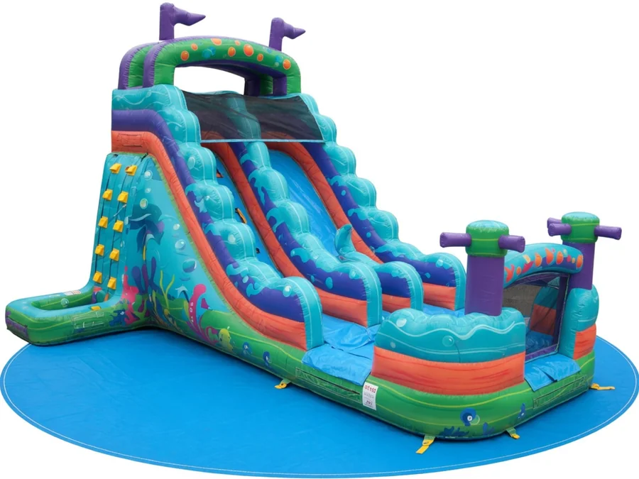 23ft Ocean Battle Water Slide water slide rentals option for Wilmington, NC