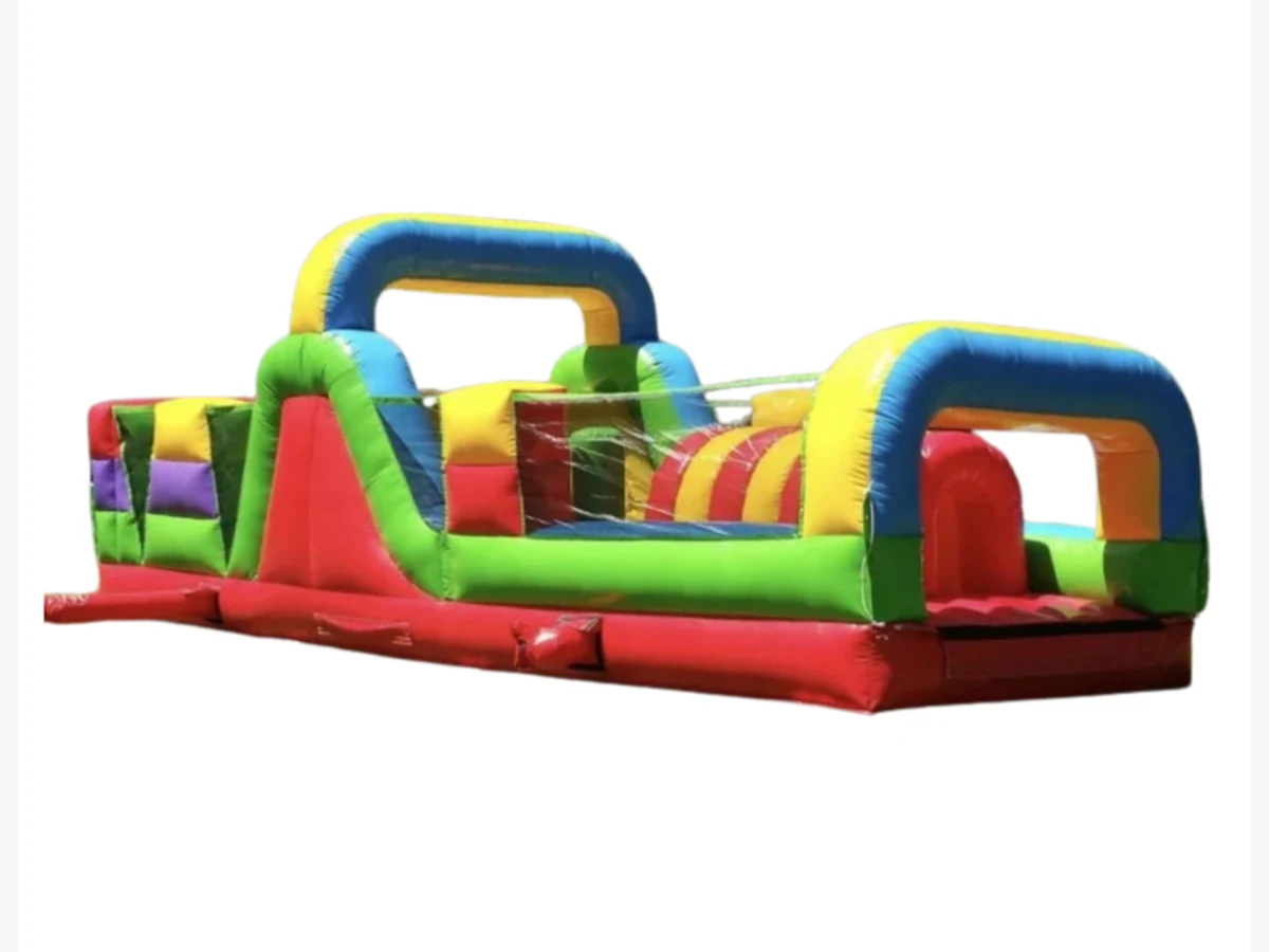 30' Retro Inflatable Obstacle Course obstacle course rentals option for Bridgeport, CT