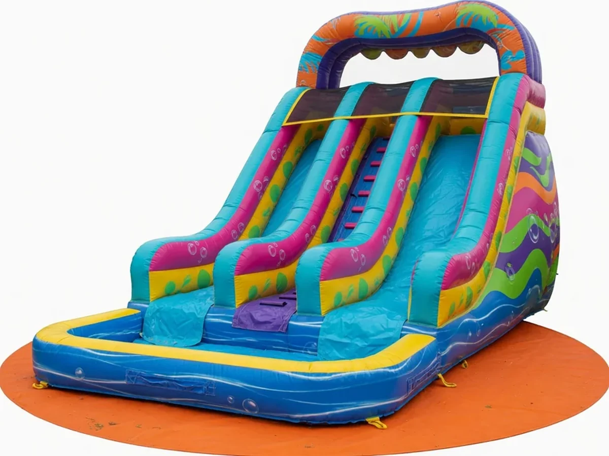 30FT tall Goombay Dual lane waterslide with pool water slide rentals option for Macon, GA