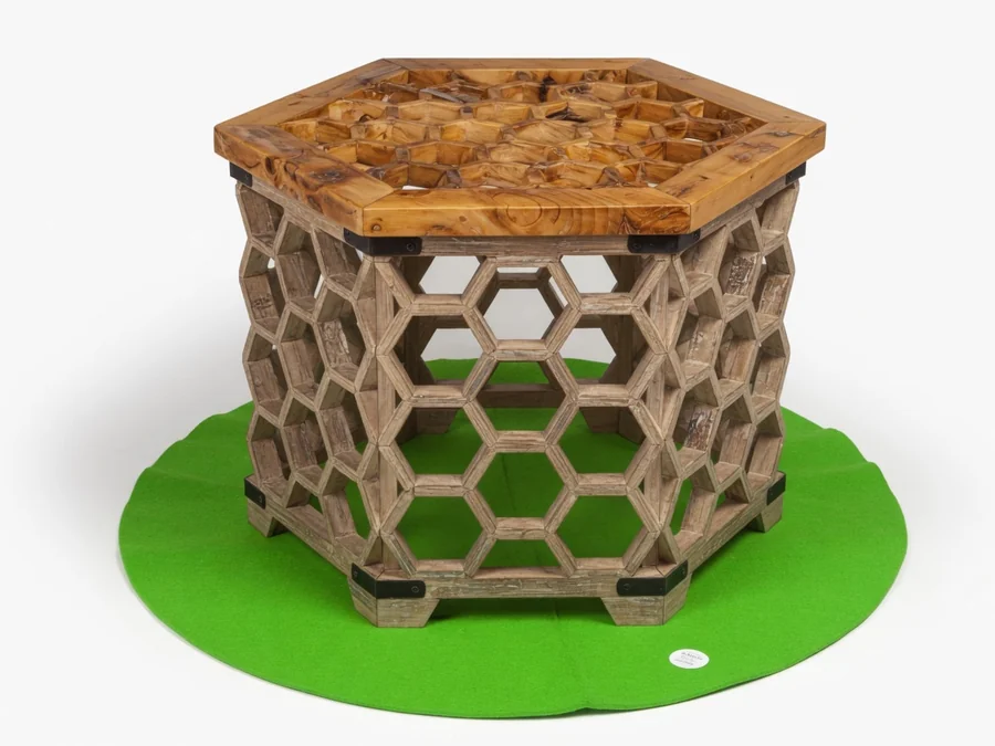 30x42 H Rustic Honeycomb Cocktail Table table and chair rentals option for Lynn, MA