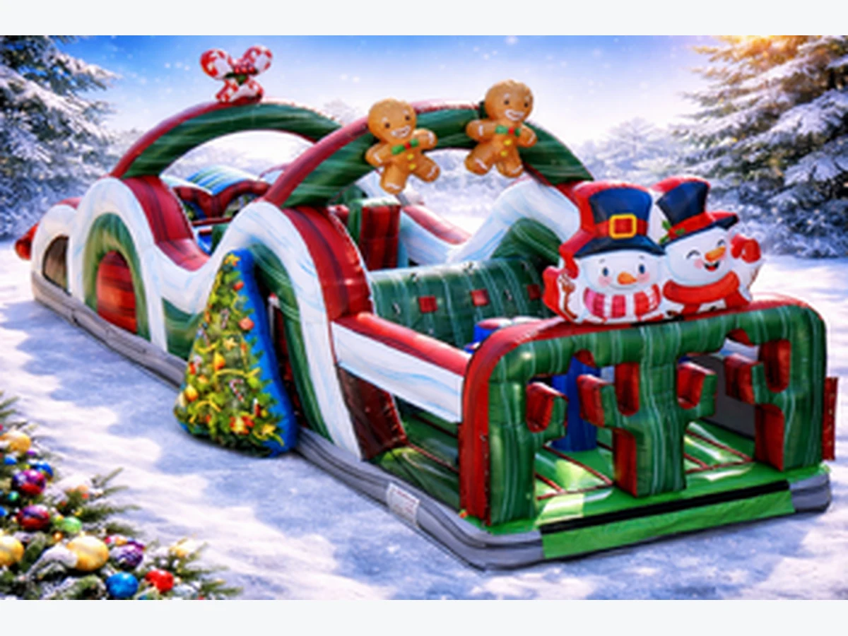 35FT CHRISTMAS OBSTACLE COURSE (DRY) obstacle course rentals option for Cape Coral, FL