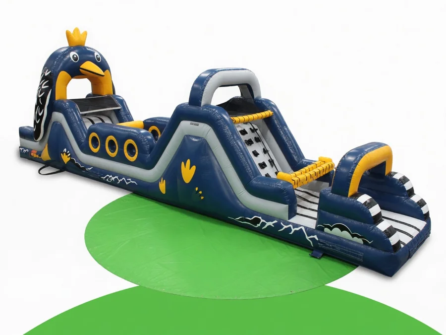 40 FT Emperor Penguin Inflatable Obstacle Course obstacle course rentals option for Meriden, CT