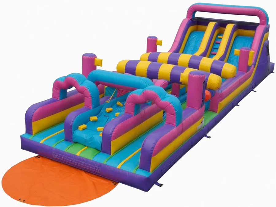 40Ft Green & Yellow Obstacle Course obstacle course rentals option for Brunswick, ME