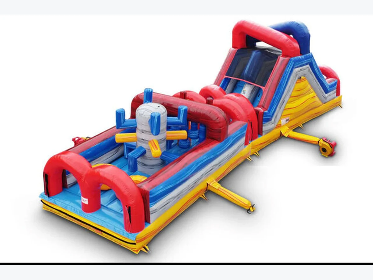 45ft funspin double lane obstacle course (DRY) obstacle course rentals option for Asheville, NC