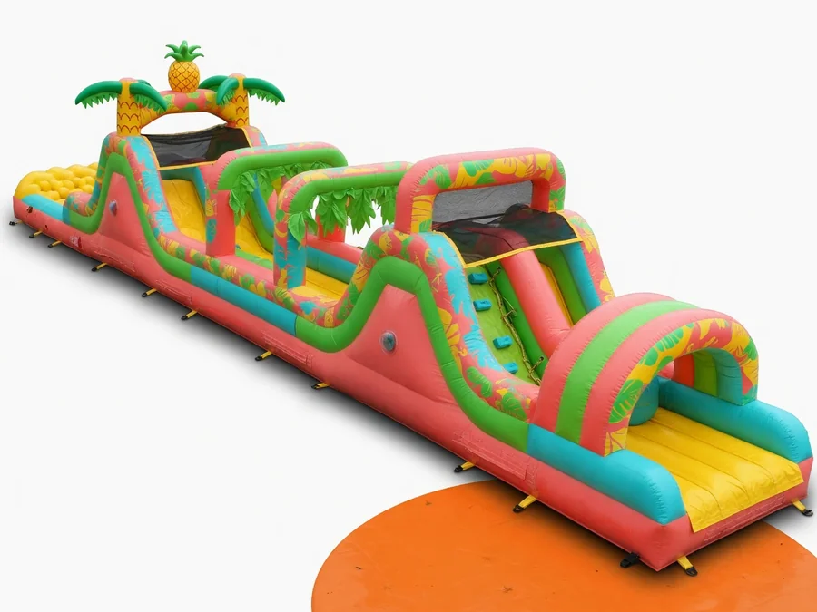 48ft Tropical Obstacle Course Wet/Dry obstacle course rentals option for Hilton Head Island, SC