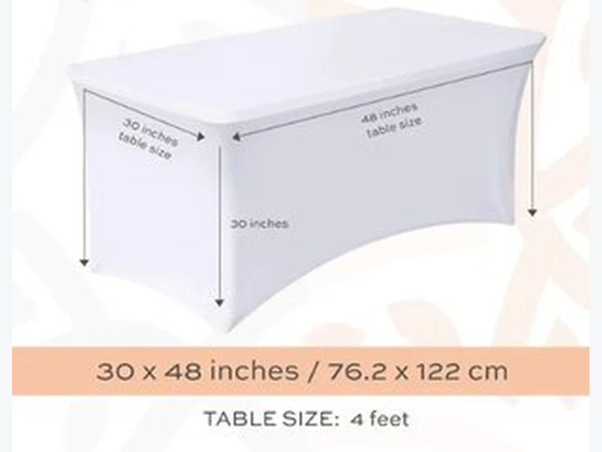 4FT TABLE SPANDEX LINENS table and chair rentals option for Cape Coral, FL