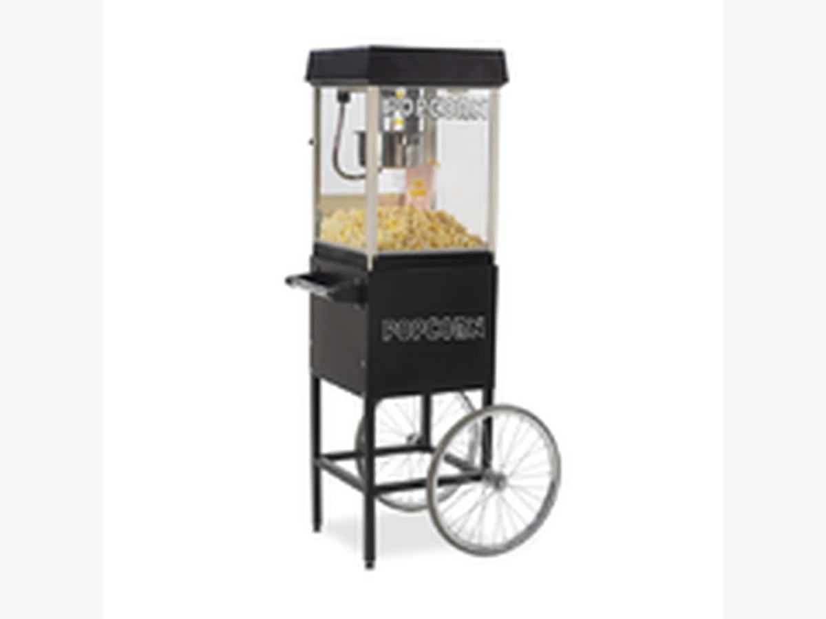 4oz Black Popcorn Machine With Cart concession machine rentals option for Charlotte, NC