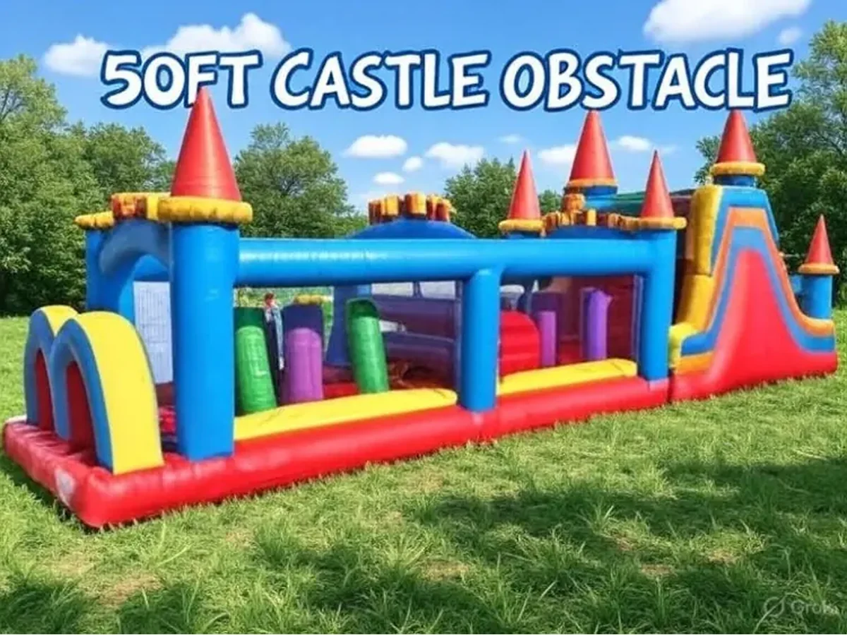 50' Castle Obstacle Course obstacle course rentals option for Macon, GA
