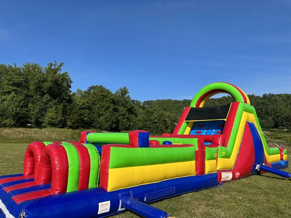 51ft Dual lane obstacle course (WET) obstacle course rentals option for Asheville, NC