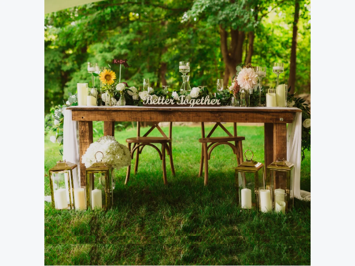 6 Early American Sweethear Table table and chair rentals option for Bridgeport, CT