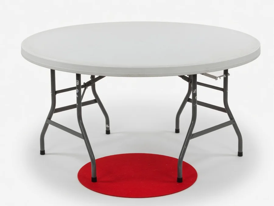 60" Round Plastic Table table and chair rentals option for Tampa, FL