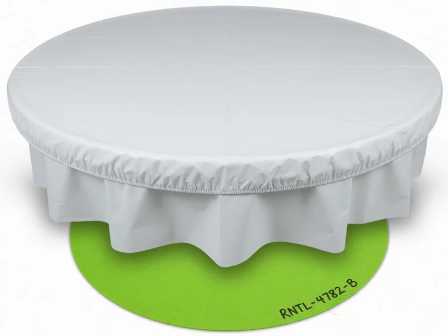 60" Round White Plastic Fitted Table Cover table and chair rentals option for Cranston, RI