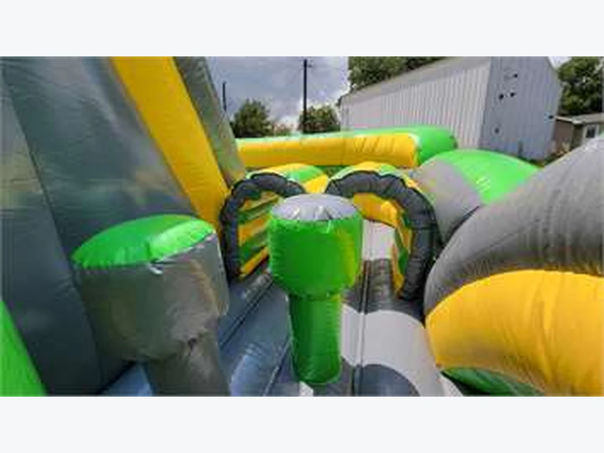 60' Xtreme Caution U-Turn Dual Lane Obstacle Course obstacle course rentals option for Rock Hill, SC