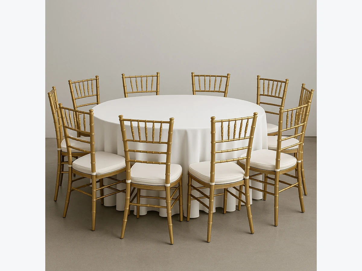 60in Round Table table and chair rentals option for Sumter, SC