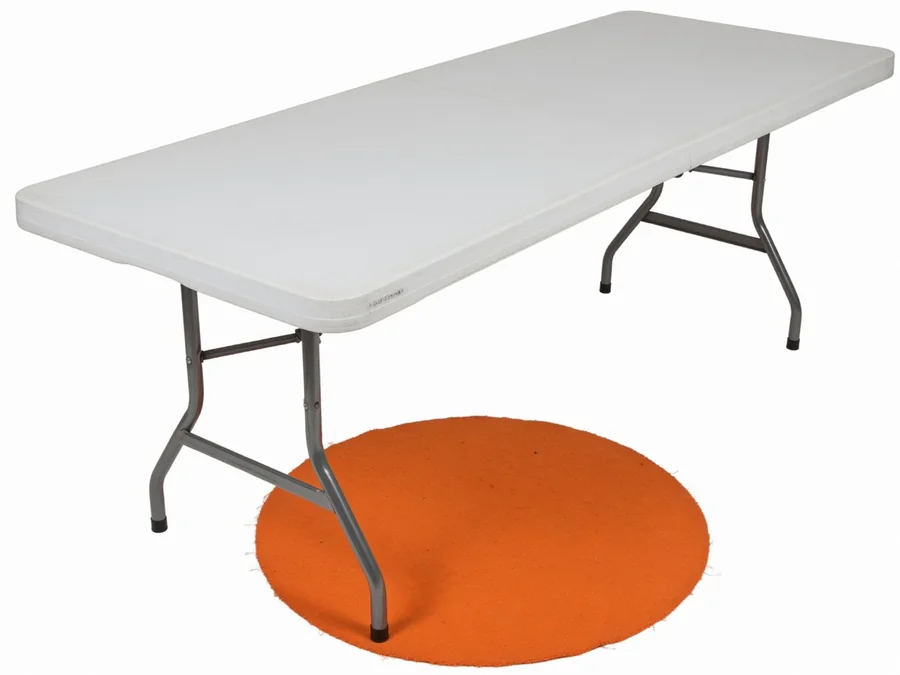 8'x30" White Folding Table table and chair rentals option for High Point, NC