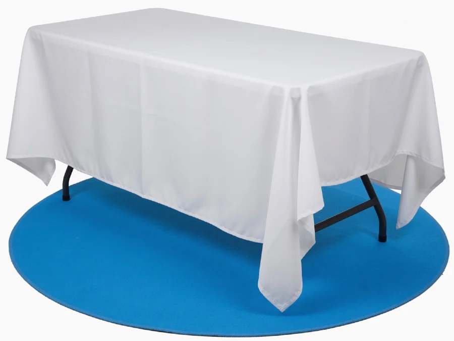 8ft Banquet Table - 60x126" Tablecloth (White) table and chair rentals option for Brunswick, ME