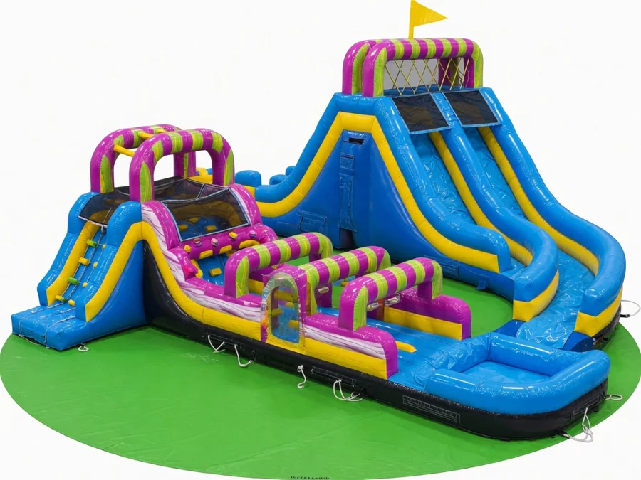 95ft Radical Run Mega Obstacle Course and Giant Slide obstacle course rentals rental option in Saco, ME