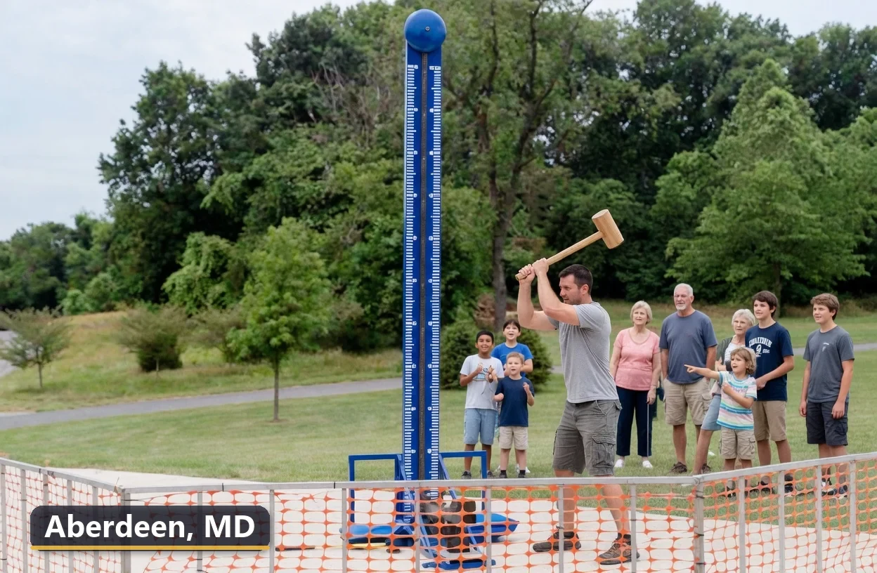 High striker carnival game rental in Aberdeen, Maryland for field days, parties and events