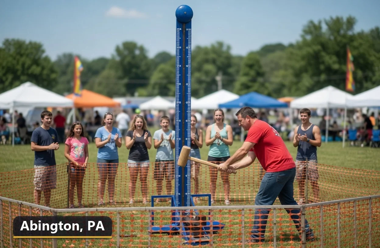 High striker carnival game rental in Abington, Pennsylvania for field days, parties and events