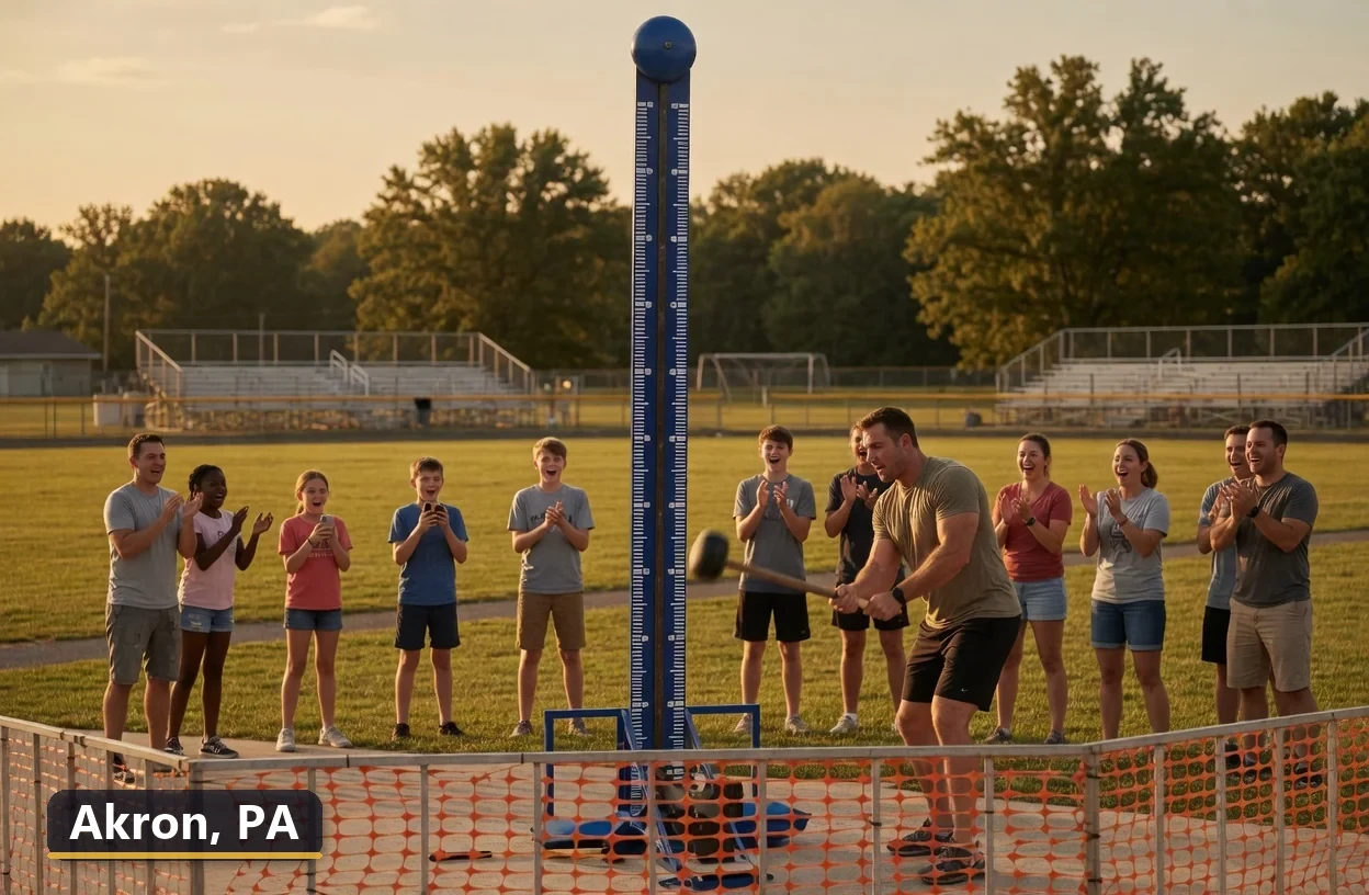 High striker carnival game rental in Akron, Pennsylvania for field days, parties and events