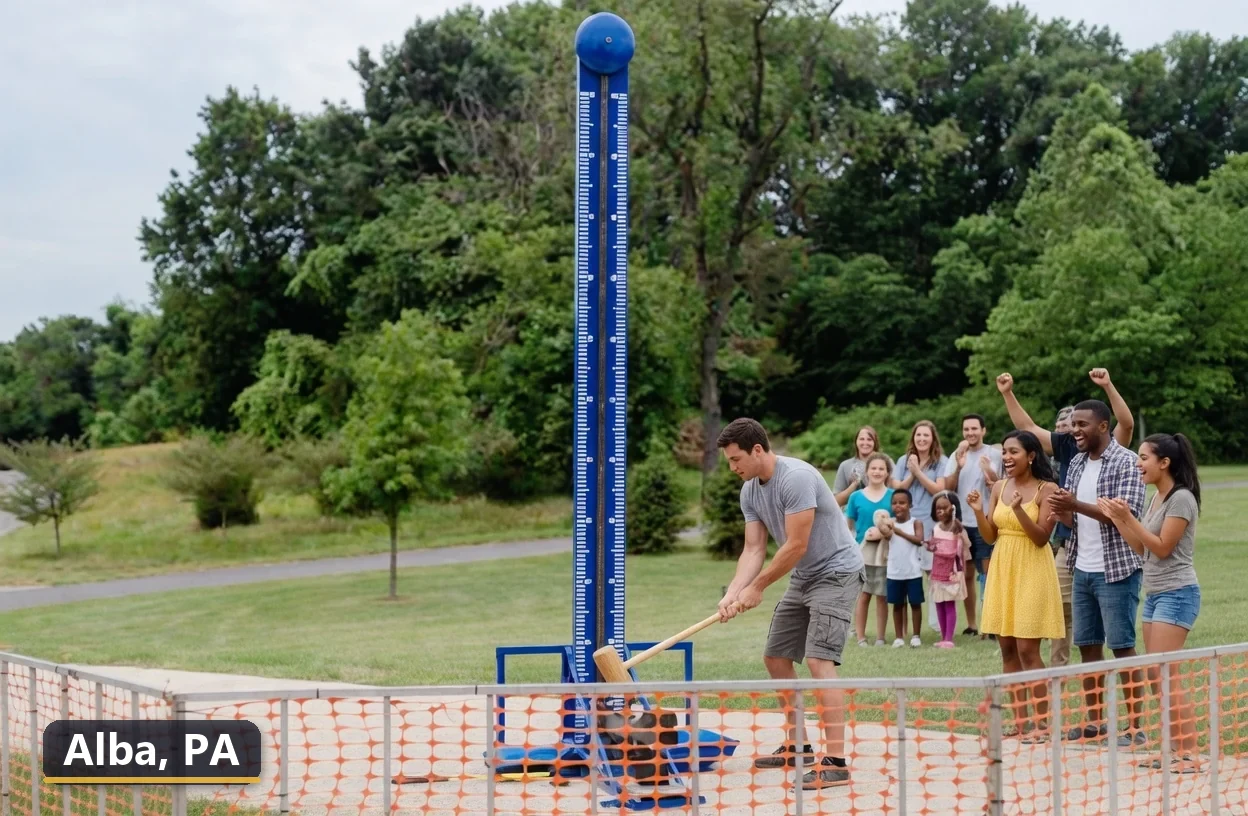 High striker carnival game rental in Alba, Pennsylvania for field days, parties and events