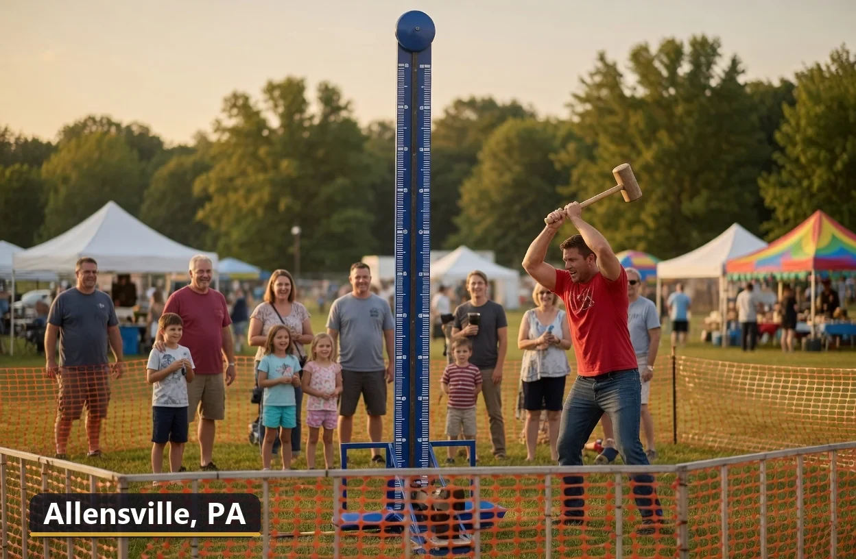 High striker carnival game rental in Allensville, Pennsylvania for field days, parties and events