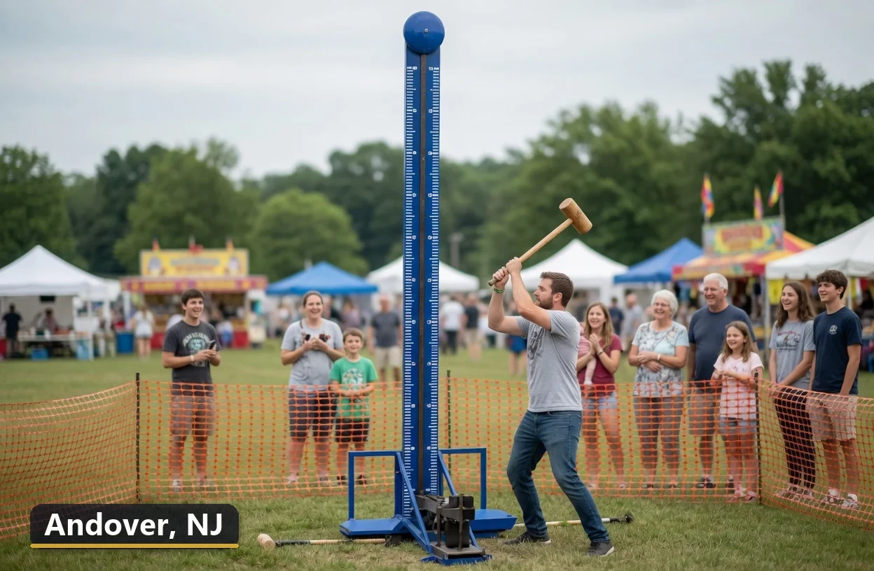 High striker carnival game rental in Andover, New Jersey for field days, parties and events