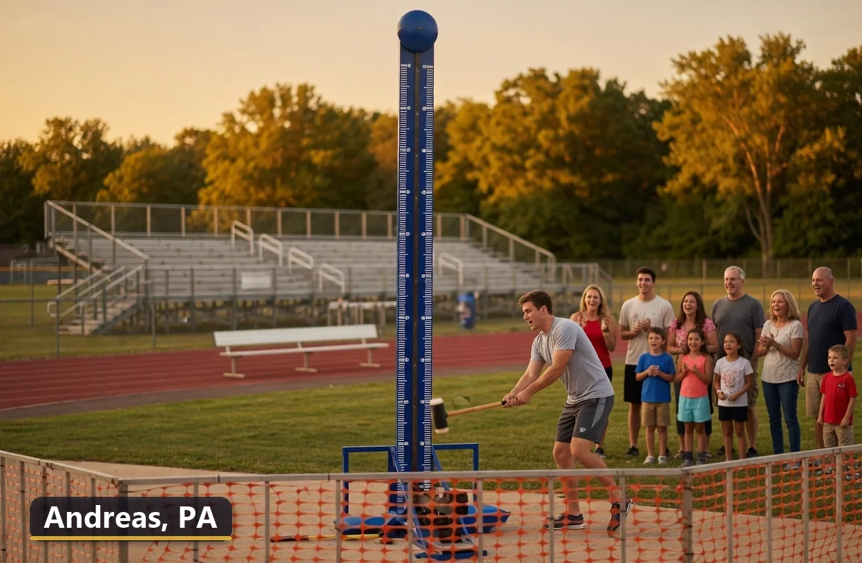 High striker carnival game rental in Andreas, Pennsylvania for field days, parties and events