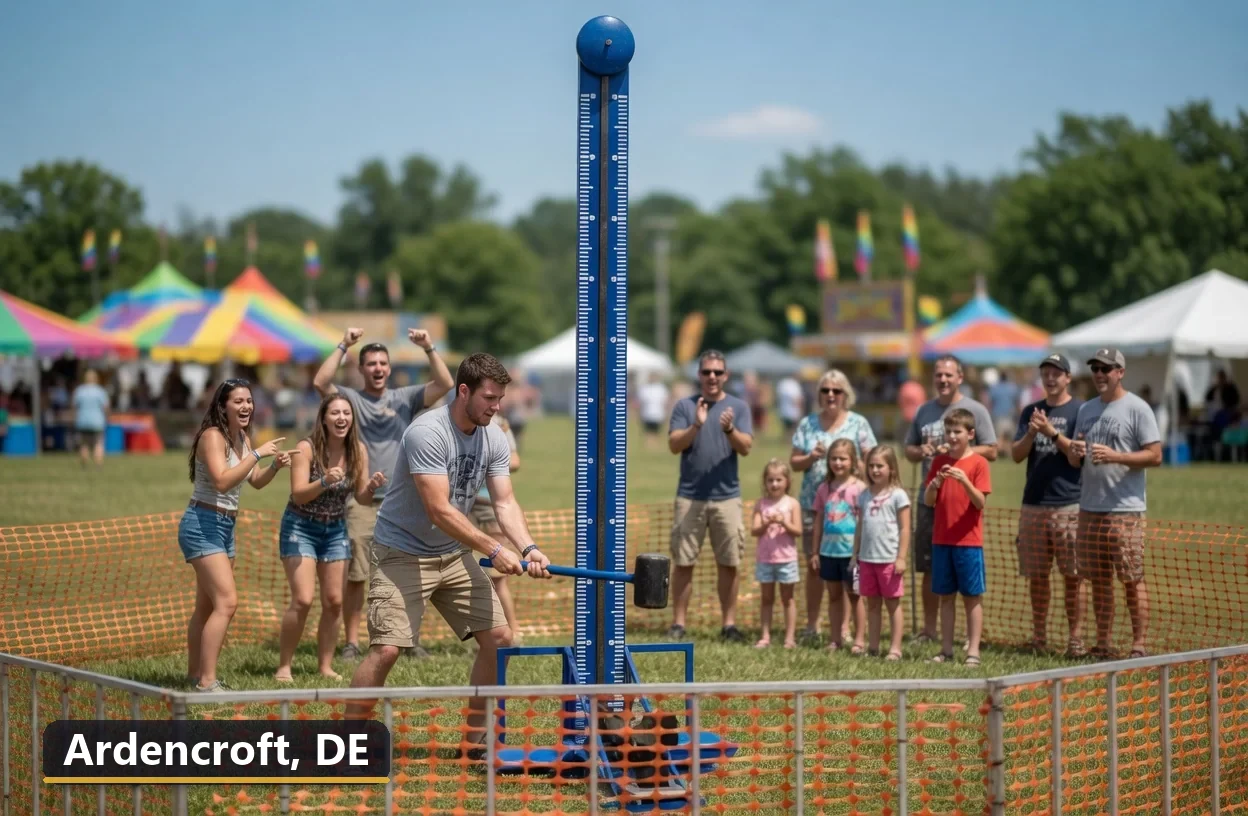 High striker carnival game rental in Ardencroft, Delaware for field days, parties and events