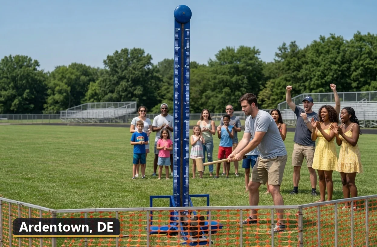 High striker carnival game rental in Ardentown, Delaware for field days, parties and events